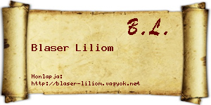 Blaser Liliom névjegykártya